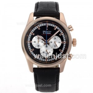 Replica Zenith El Primero Fondroyante 1/10th Of A Second Working Rose Gold Case