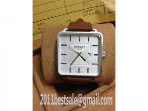 Copy Hermes Tandem White Dial Stainless Steel Case Watches Item Number: HER1205
