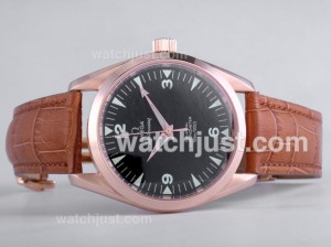 Omega Replica Railmaster Automatic Rose Gold Case With Black Dial Limited Edition Watches