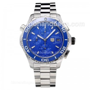 Replica Tag Heuer Aquaracer Working Chronograph Blue Bezel Watch